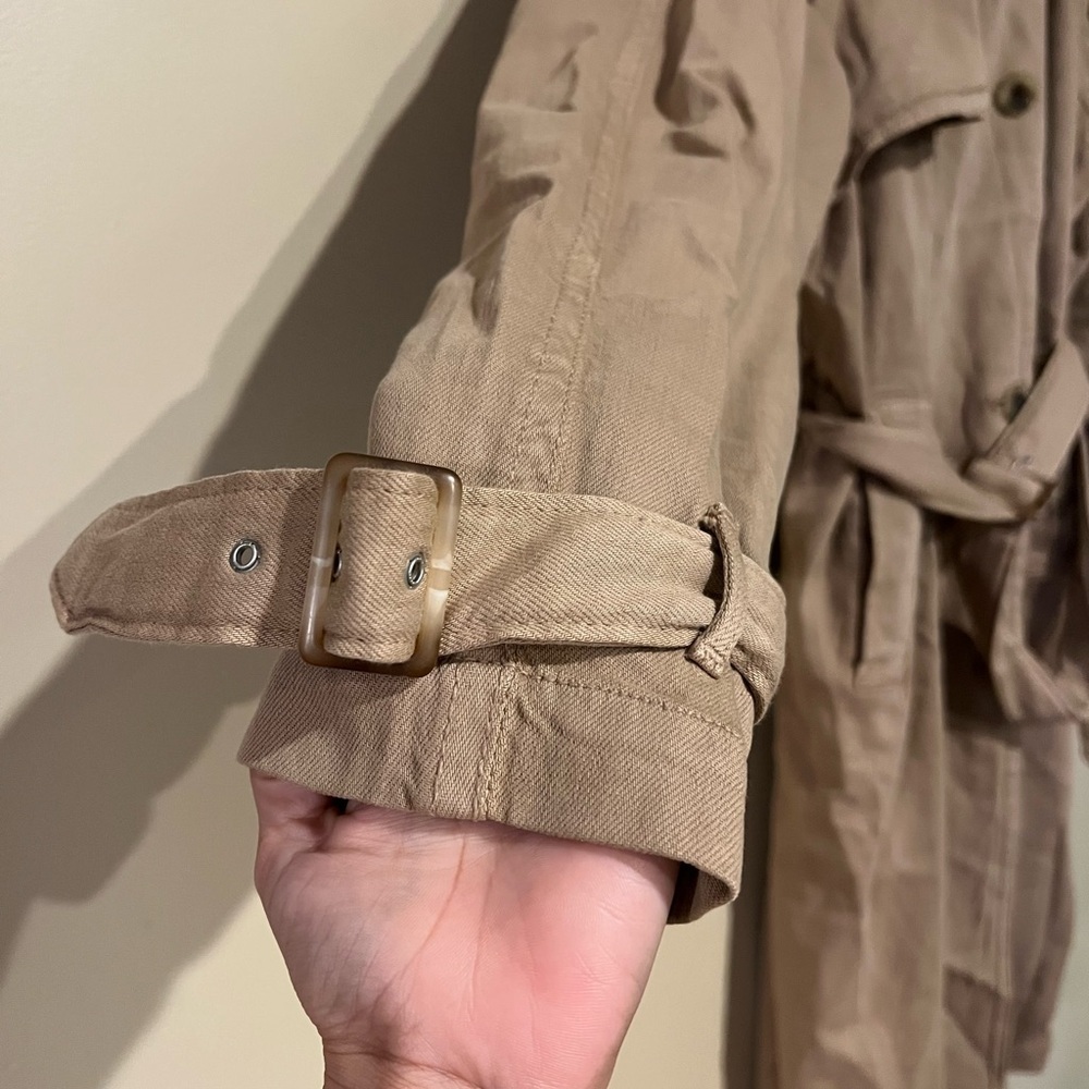 AE Dreamy Drape Tan Trench Coat Size XL - Picture 5 of 10